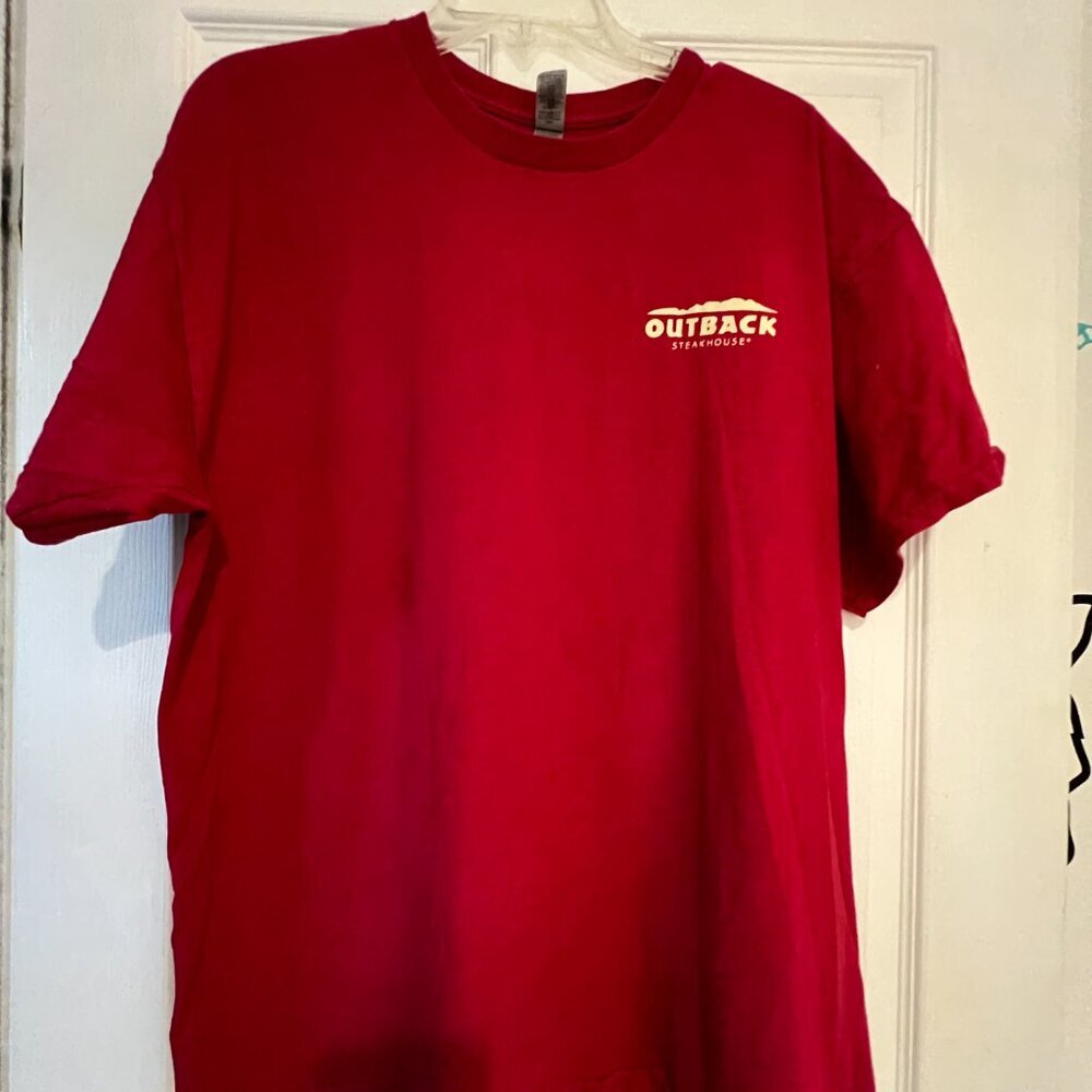 🌟Bundle Alert:  2 Outback Merch Tees – Red & Blue, Size XL 🌟